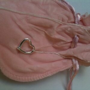 925 Sterling Silver Stunning Floating Heart Pendant Necklace 16"
