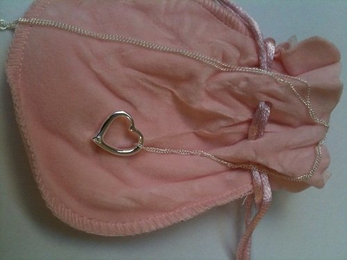 925 Sterling Silver Stunning Floating Heart Pendant Necklace 16"