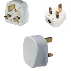 4 Pack UK 3 Pin 13A Fused Mains Plugs - White