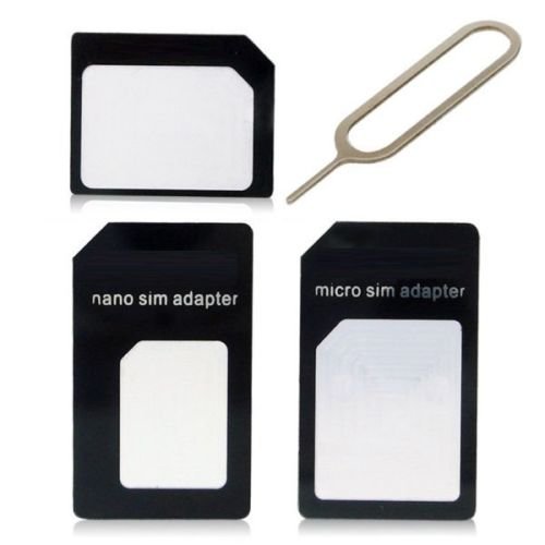 Nano/Micro/Mini 3 Pack Sim Adapter - Black