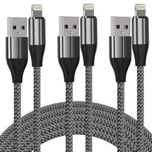 1M Nylon Brown Black Cable for Iphone 7/8/X