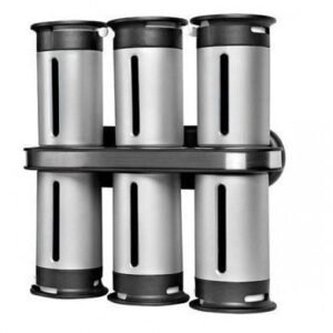 Wall mounted magnetic spice rack