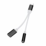 2 in 1 USB Type-C To 3.5mm Jack AUX Headphone Audio Splitter Converter Adapter Cable