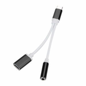 2 in 1 USB Type-C To 3.5mm Jack AUX Headphone Audio Splitter Converter Adapter Cable