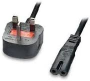 UK Mains Plug to IEC C7 (Figure 8) Power Cable For PS3 Slim PS4