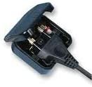 BLACK ECP MAINS UK CONVERTER ADAPTER PLUG 2 PIN EURO TO UK 3 PIN USE 4 Wii, GHD. 5 Amp