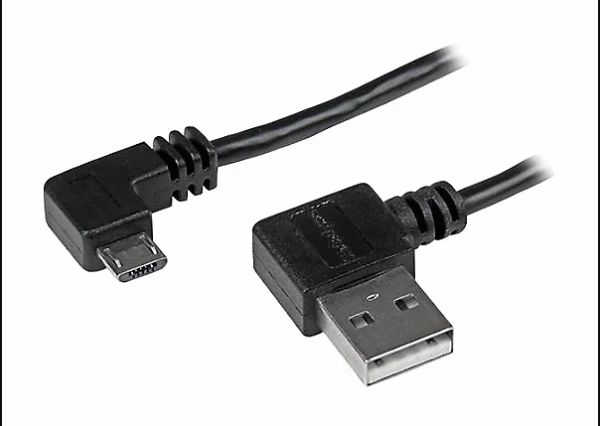 Right Angled Micro 2M Cable Straight USB
