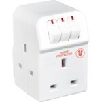 3 Way Surge protected socket switched