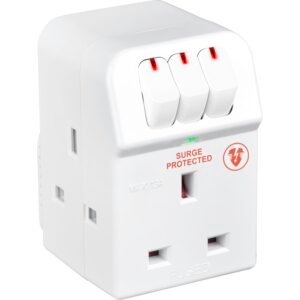 3 Way Surge protected socket switched