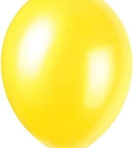 Mr.Gadget's Solutions 12'' Latex Lemon Yellow Balloons, Helium Yellow Latex Balloons for Birthday Party Decorations Pack of 50