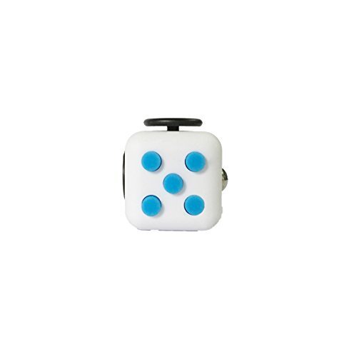 Fun Fidget Cubes Adult Anxiety Relief-White/Blue