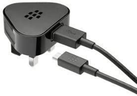 Genuine BlackBerry UK Power Plug ASY-24479-004 With Genuine BlackBerry Micro USB Data Cable ASY-28109-003 For Pearl Flip, Pearl 9100, Curve 8900