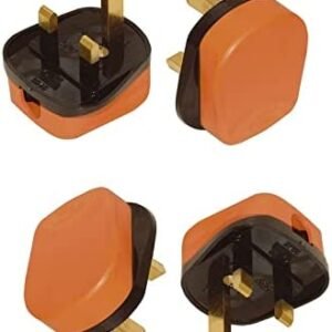 Mr. Gadget Solutions Pack of 4 UK 3 Pin 13A Fused Rubberized High Impact Heavy Duty Plugs