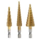 3pcs High Speed Steel Step Drill Set