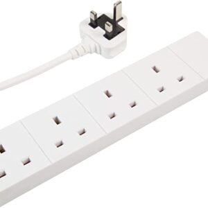 4 Gang 2 Meter Extension White