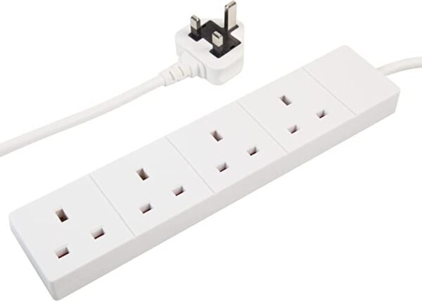 4 Gang 2 Meter Extension White