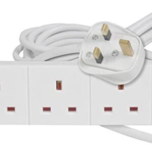 4 Way 2M Surge Protected White