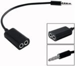 Dual Headphone Splitter, 3.5mm AUX Audio Stereo Adapter Earphone Jack, Compatible with iPhone Samsung Smartphones MP3 Players Laptops PC Gaming Headphones
