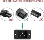 3 Prong Power Cable Cord 2 Meter Long Kettle Lead Compatible With Samsung / Dell / Sony / Panasonic / LG / Toshiba / Acer / Asus / BenQ / LCD Plasma TV and LED Monitor Mains Power Plug