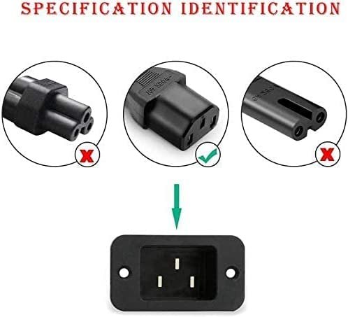 3 Prong Power Cable Cord 2 Meter Long Kettle Lead Compatible With Samsung / Dell / Sony / Panasonic / LG / Toshiba / Acer / Asus / BenQ / LCD Plasma TV and LED Monitor Mains Power Plug