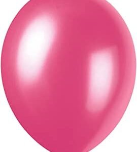 Mr.Gadget's Solutions 12'' Latex Fuchsia Pink Balloons, Helium Latex Balloons for Birthday Party Decorations Pack of 50