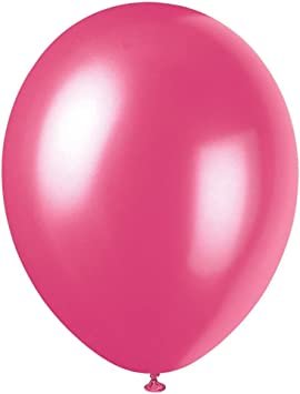 Mr.Gadget's Solutions 12'' Latex Fuchsia Pink Balloons, Helium Latex Balloons for Birthday Party Decorations Pack of 50