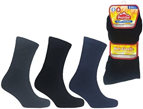Men's Thermal Non Elastic Socks - Pack Of 3 - Assorted Colours Pack
