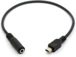 Mini USB Male to 3.5mm Female AUX Audio Cable Cord for Headset Adapter Active Clip Mic Microphone (Mini USB Male To 3.5mm Aux Female)