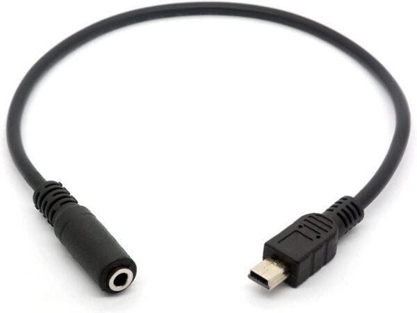Mini USB Male to 3.5mm Female AUX Audio Cable Cord for Headset Adapter Active Clip Mic Microphone (Mini USB Male To 3.5mm Aux Female)