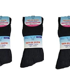 Men Non Elastic Socks 100% Cotton Flexi Loose Soft Top Diabetic 6-11 PACK OF 12