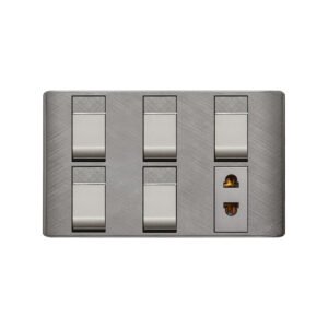 5 Gang Individual switch Grey