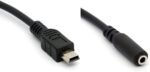 Mini USB Male to 3.5mm Female AUX Audio Cable Cord for Headset Adapter Active Clip Mic Microphone (Mini USB Male To 3.5mm Aux Female)