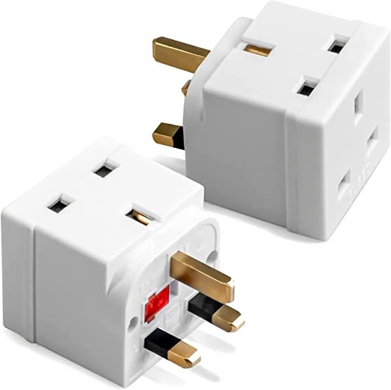 Mr.Gadget's Solutions 2 Way Double Plug Mains Power Adaptor, 13A 250V UK 3 Pin Multi Socket Extension, Extender Block Splitter (PACK OF 2)