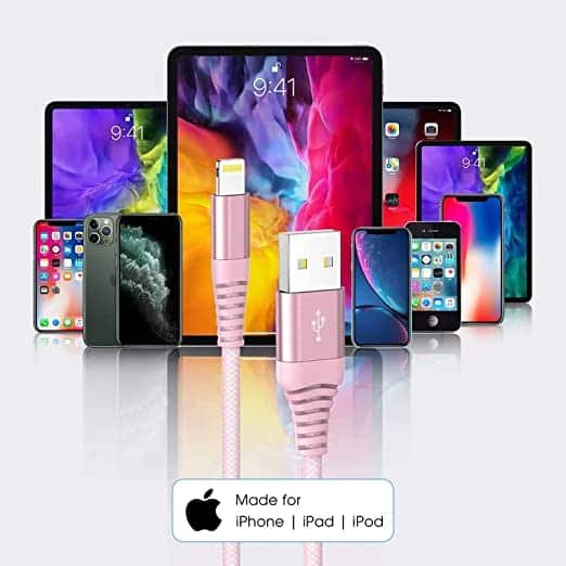 Redwey iPhone Charger Cable, 2Pack 2M/6FT Lightning Cable Nylon Braided Durable Fast Charging Cord Data & Syncing Transfer Suit for iPhone 13 Pro 12 Pro Max Mini 11 Pro Max XR XS X 8 7 6 Plus 5s 5 SE