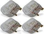 Mr. Gadget's Solutions Transparent UK Fused 13 Amp Mains 3 Pin Household Plugs. Complete with Card Showing Wiring Diagram - Pack of 4