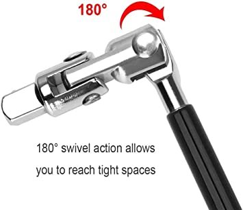 Mr. Gadget's Solutions Spark Plug Wrench Set 16mm 18mm & 21mm Tool Wrench Non-Slip Grip T-Handle Flexible Spanner Socket 4PC T BAR Spark Plug Wrench Set Heavy Duty
