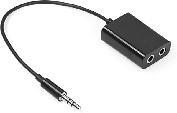 Dual Headphone Splitter, 3.5mm AUX Audio Stereo Adapter Earphone Jack, Compatible with iPhone Samsung Smartphones MP3 Players Laptops PC Gaming Headphones