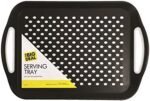 The Big Deal 1x Rectangular Non-Slip Serving Tray - Black, Grey or White, Colour at Random - Ideal for Dinner / Drinks)