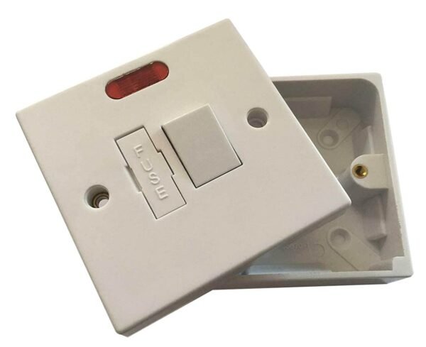 Mr Gadget Solutions® 13 Amp Switched Fused Spur with Neon Indicator With 25mm Back box