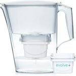 Aqua Optima PJ0633 Fridge Water Filter Jug for Reduction of microplastics, Chlorine, limescale and impurities, White, 2.5 L