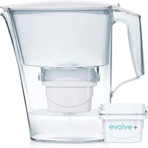 Aqua Optima PJ0633 Fridge Water Filter Jug for Reduction of microplastics, Chlorine, limescale and impurities, White, 2.5 L