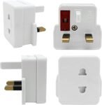 Mr.Gadget Solutions White UK 2 Pin To 3 Pin 1A Fuse Adaptor Plug For Shaver/Toothbrush - PACK OF 2