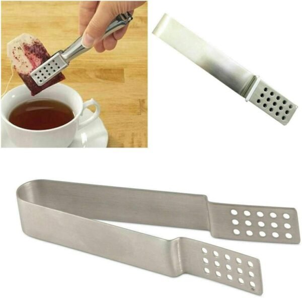 New Tea Bag Tongs Teabag Squeezer Strainer ICE Cube Mini Tongs Stainless Steel