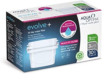 Aqua Optima EPS311 30 Day Water Filter Cartridge 3 Months Supply Compatible with Brita Maxtra, White