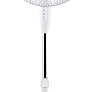 2 X OSCILLATING PEDESTAL AIR COOLING ELECTRIC FAN EXTENDABLE ADJUSTABLE STAND, White