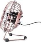 4" Mini USB Powered Desk Fan - Rose Gold Finish