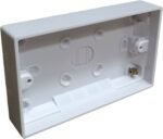 Double Wall Socket & Back Box Pattress. Twin 2 Gang Switched Plug Electrical
