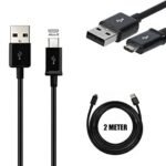 2 Meter Long Fast Charging USB Cable for Doro 1360 1370 5030 6520 611 GSM Mobile Phone