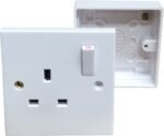 Single Switched 13Amp Wall Socket With Back Box
