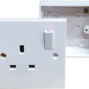 Single Switched 13Amp Wall Socket With Back Box